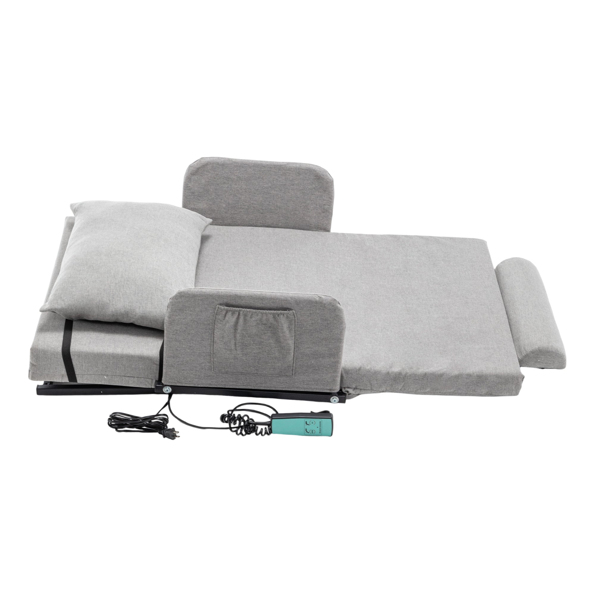 Bed Backrest Electric Adjustable 68 Degree Safety Rails Washable 300 LB