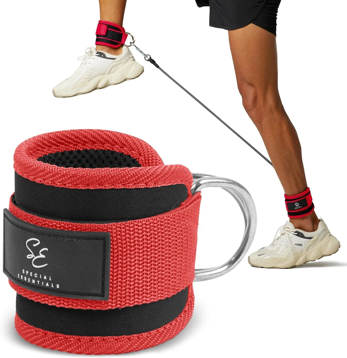 Ankle Strap for Cable Machine and Resistance Bands Premium Neoprene Gym and Workout Kickback Ankle Cuffs with Adjustable Strap for Enhanced Leg and Glute Exercises