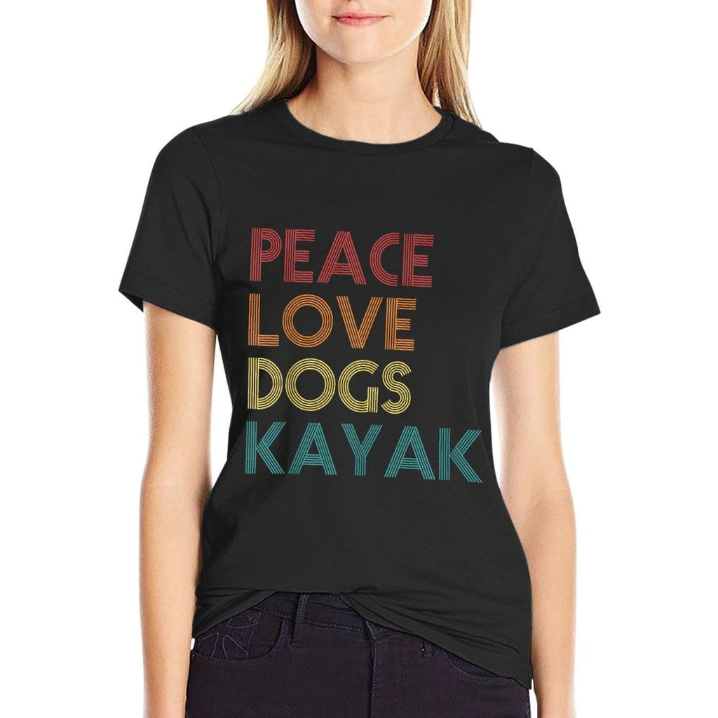 Kayaking Apparel And Dog Lovers Vintage Retro T-Shirt