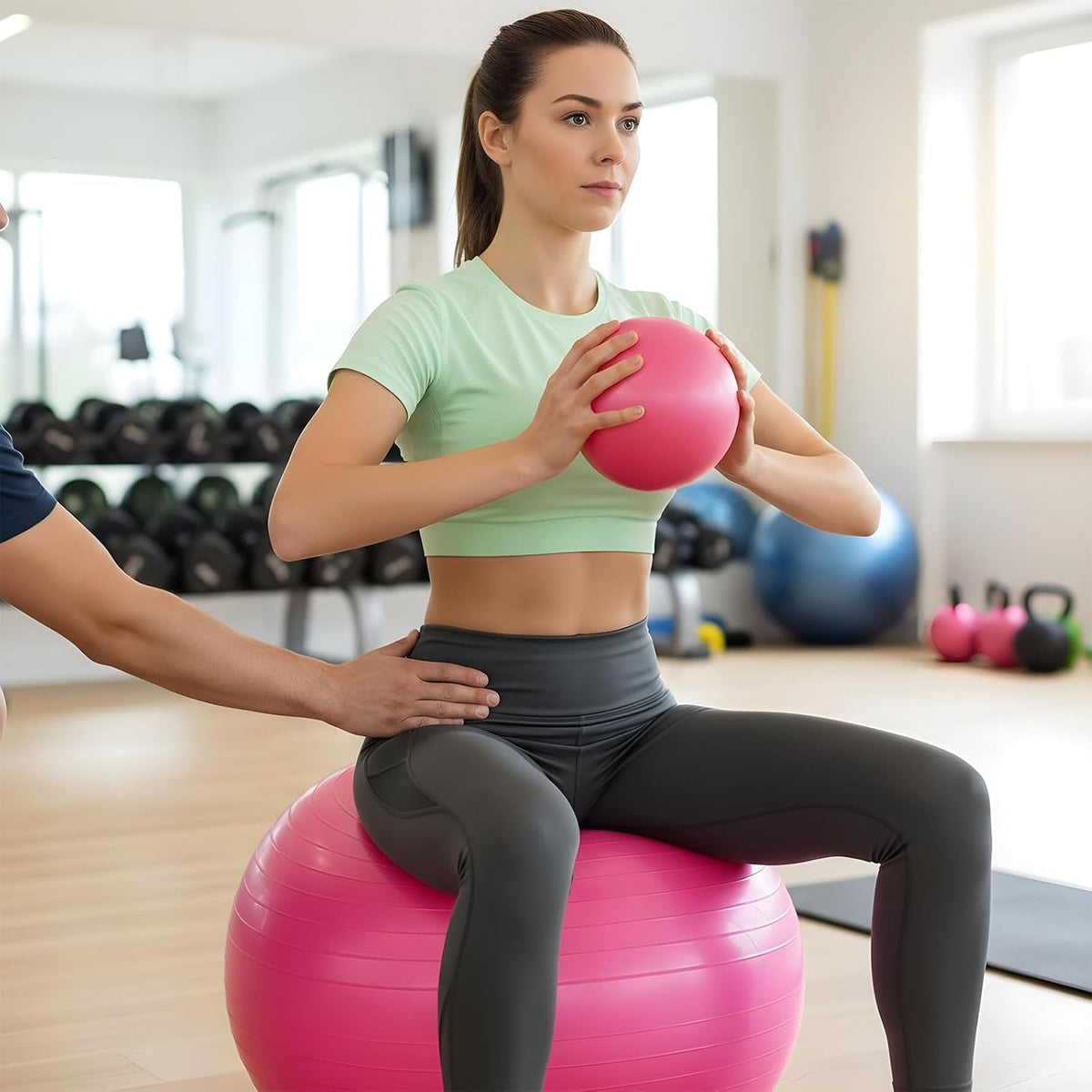 2-Pack 25-Inch Anti-Burst Yoga Balls – Non-Slip Stability Balls