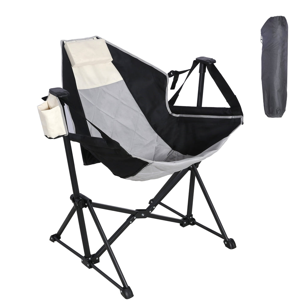 Ainfox 2PCS  Adults Heavy Duty Camping Chair High Back Folding Chair with Thickened Steel FramePadded Portable Outdoor Chair