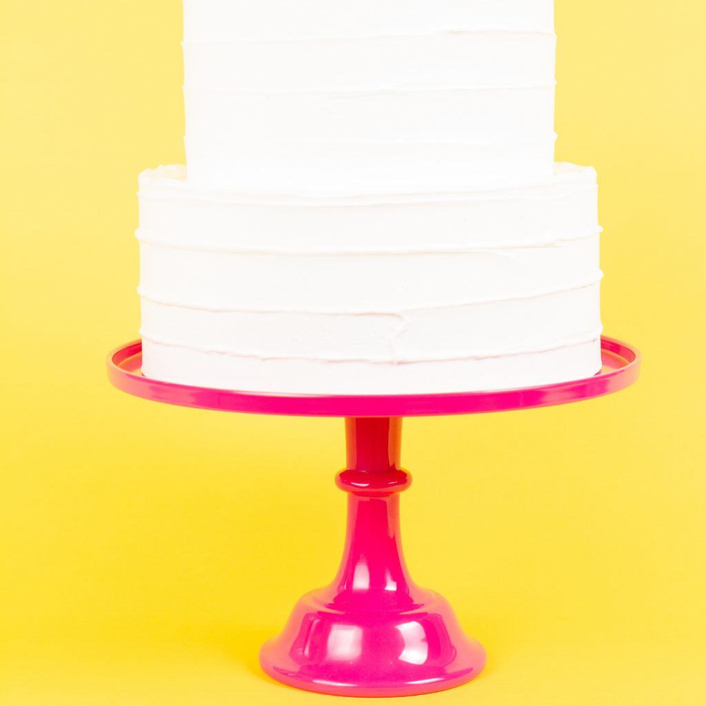 Bright Hot Pink Melamine Pedestal Cake Stand  | NEW