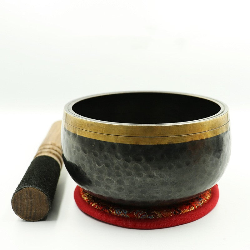 Lin Guai Hand-Hammered Black Gold Tibetan Singing Bowl