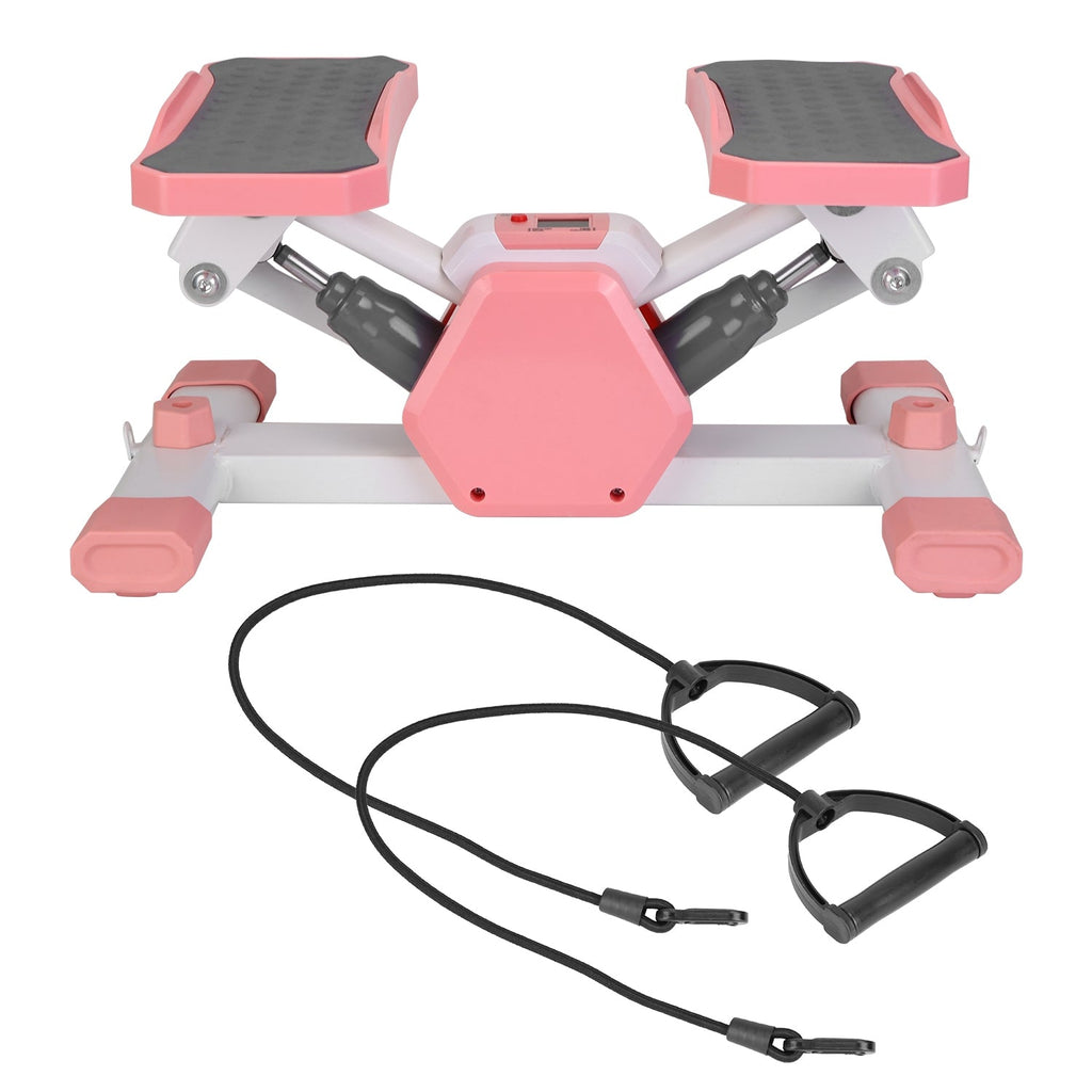 Mini Stepper Stair Stepper With Resistance Bands Quiet Workout Stepper with Digital Timer Max 330.7LBS Load for Home