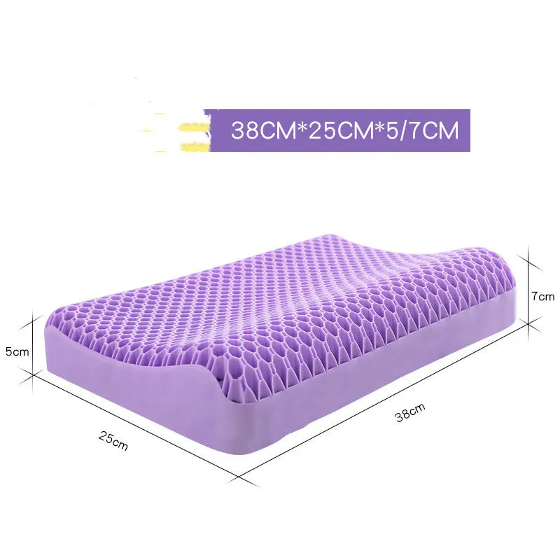 Purple Gel Honeycomb Pillow – High-Elasticity Cooling Sleep Pillow
