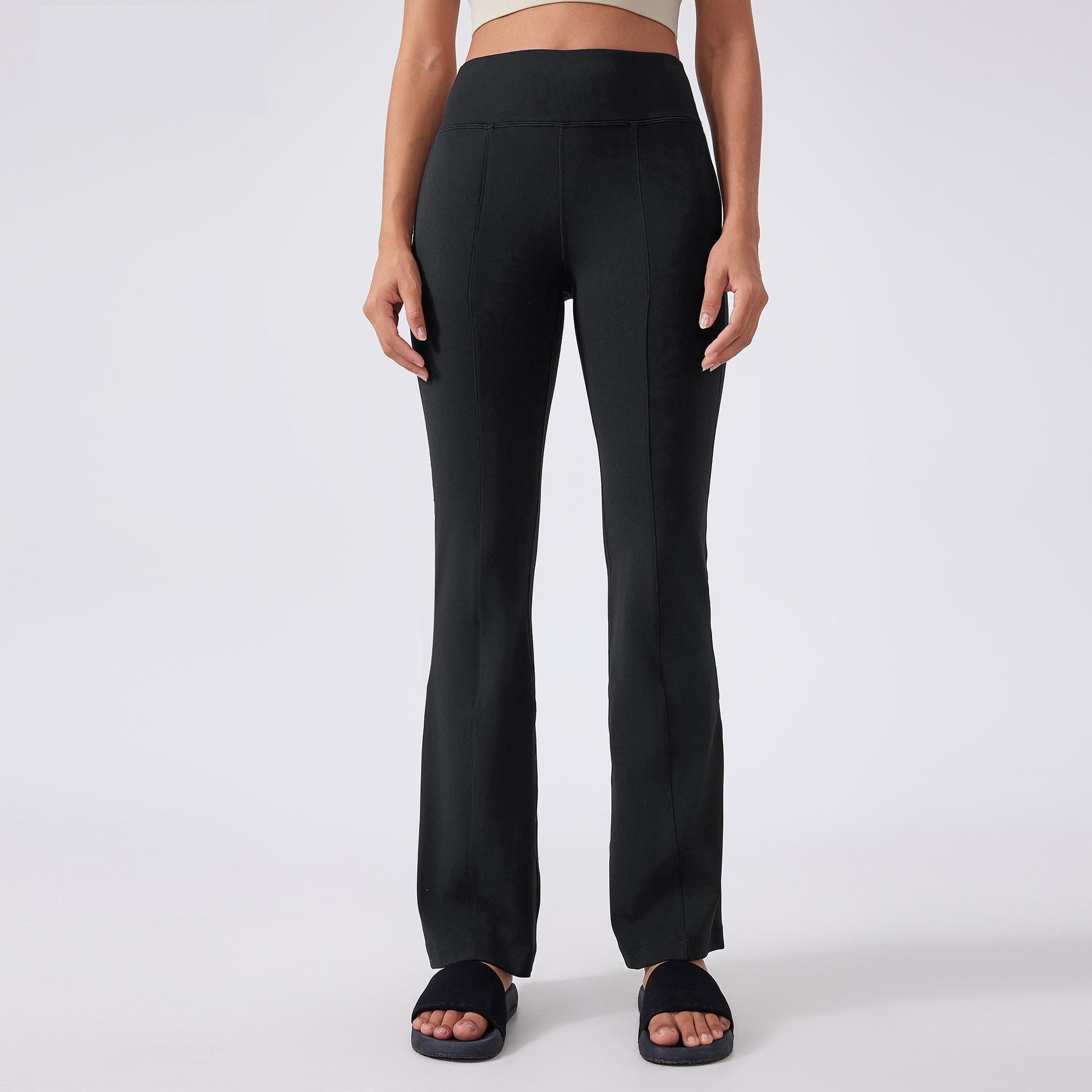 Yoga Pants Women High Waist Hip Lift No Embarrassment Line Tights Pocket Sports Fitness L Bell Bottom Pants
