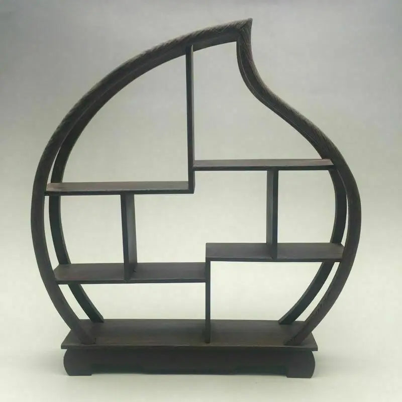 Wood‑Carved Peach Stand for Snuff Bottles & Statues