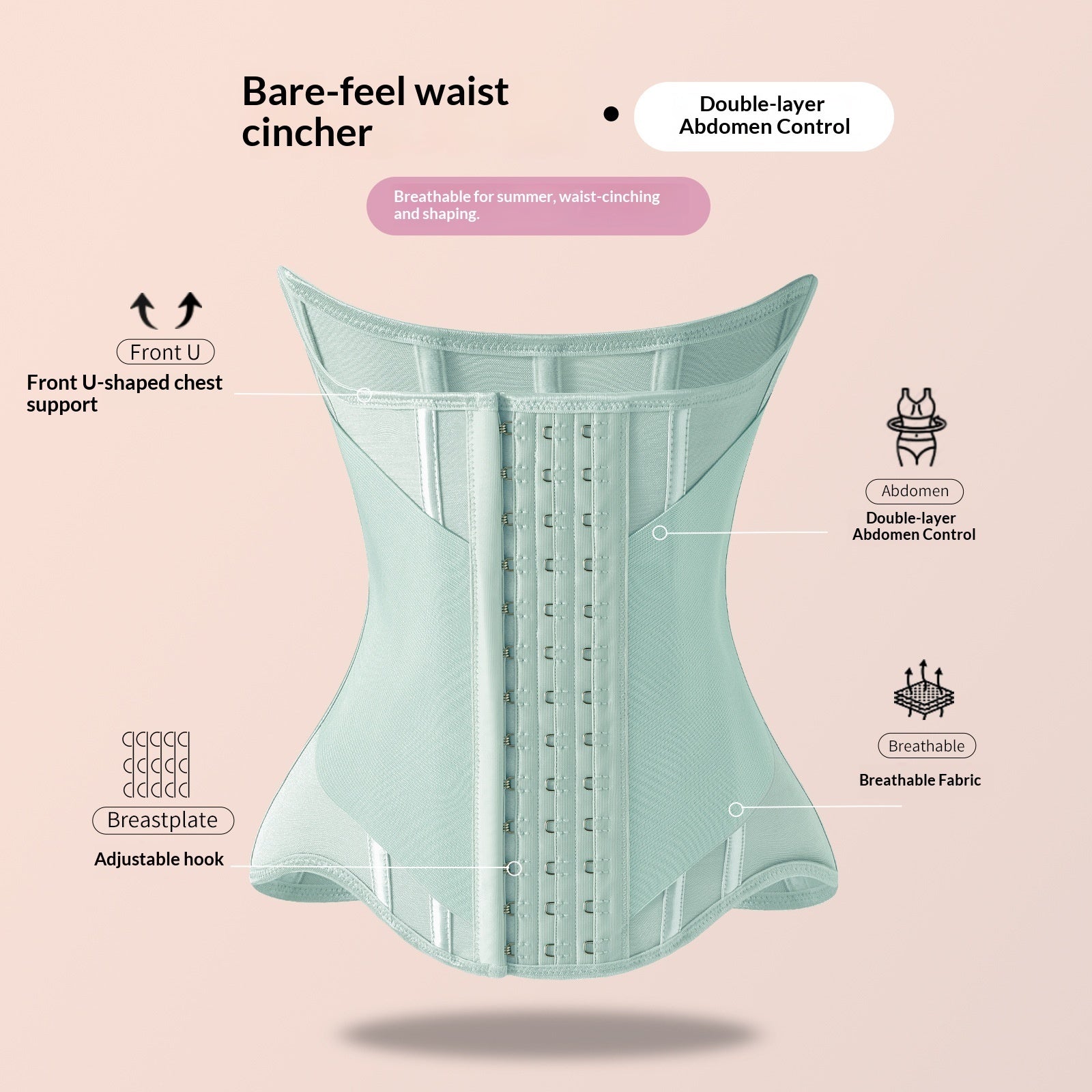 Waist Trainer Corset, Breathable, Enhanced