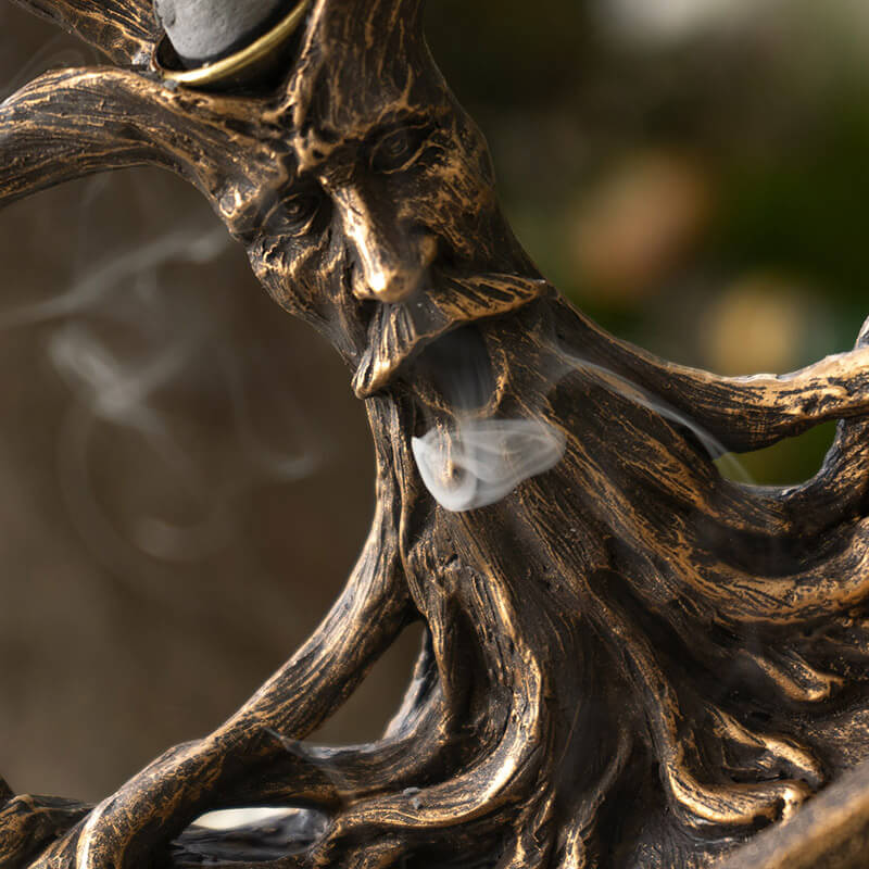 Tree of Life Greenman Backflow Incense Burner