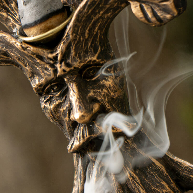 Tree of Life Greenman Backflow Incense Burner