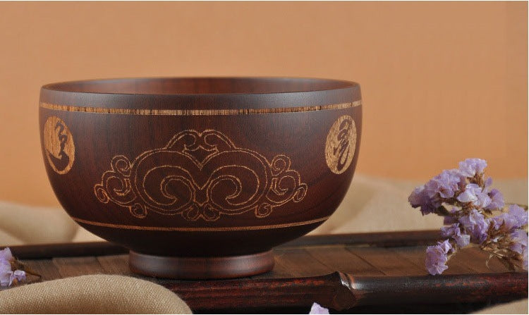 Central Mongolian Hand-Crafted Wooden Bowl