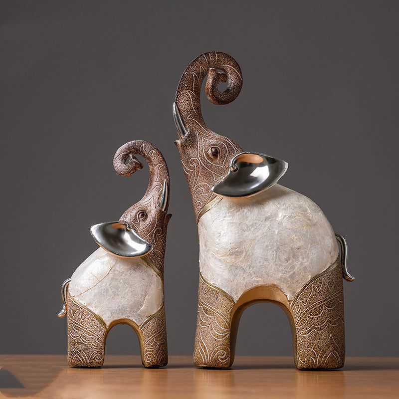 Resin Elephant Sculpture – Living Room & Cabinet Asian