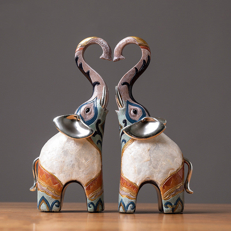 Resin Elephant Sculpture – Living Room & Cabinet Asian