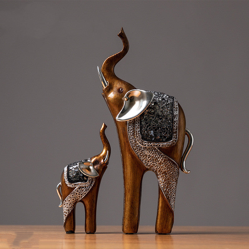 Resin Elephant Sculpture – Living Room & Cabinet Asian