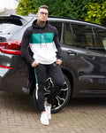 Fitness 2-Piece Suit Splicing Contrast Color Hooded Suit
