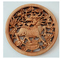 Chinese-Style Carved Camphor Wood Small Pendant Wall Hanging or Furniture Use