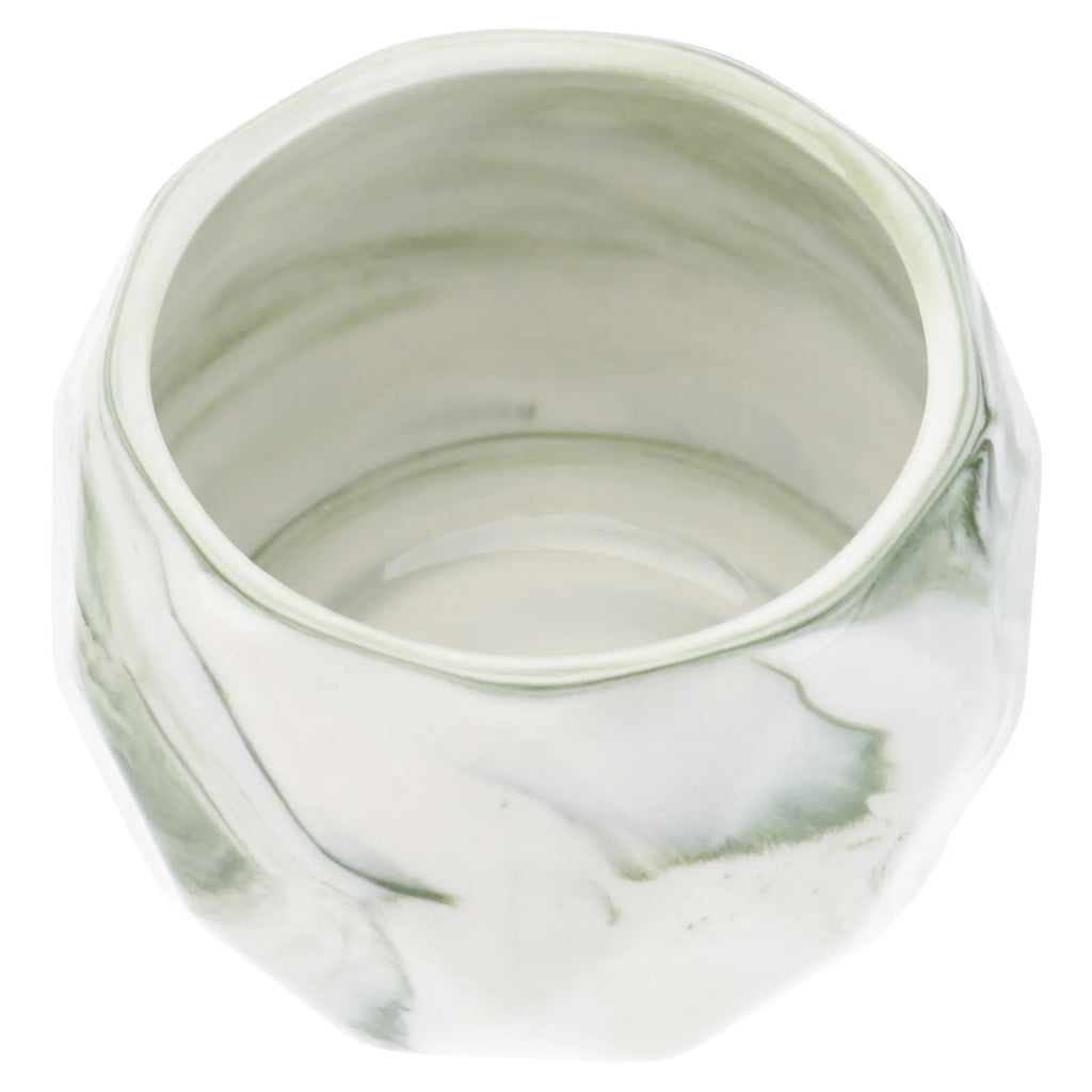 Premium Green Marble-Finish Ceramic Succulent Planter (8 × 5 cm)