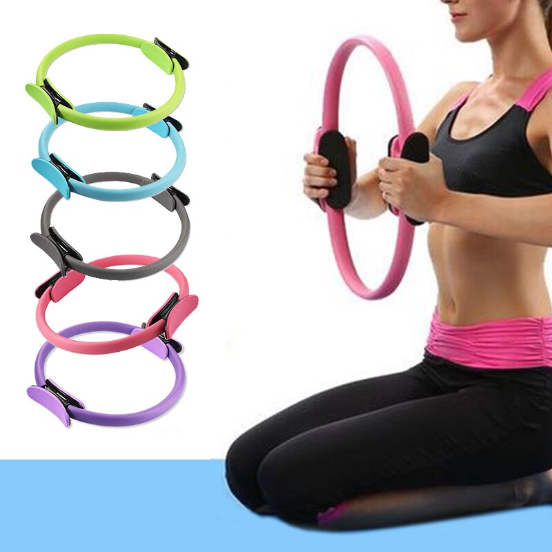 Yoga Fitness Pilates Rings - Women Girls Circle Magic Dual Exercise Home Gym Workout Sports Lose Weight Body Resistance
