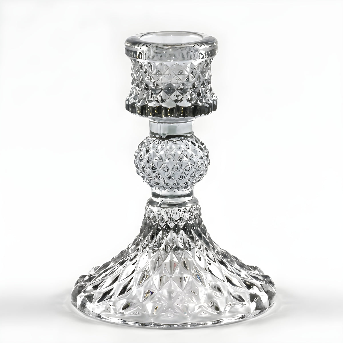 Colored Glass Taper Holder | Smoke