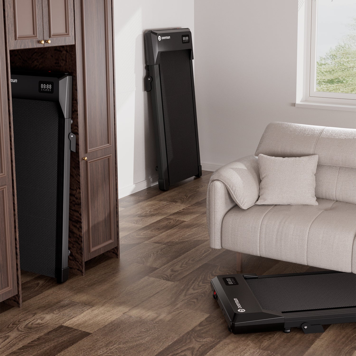 Smart Walking Pad with Incline Treadmill Remote Control; DeerRun Q2 Urban