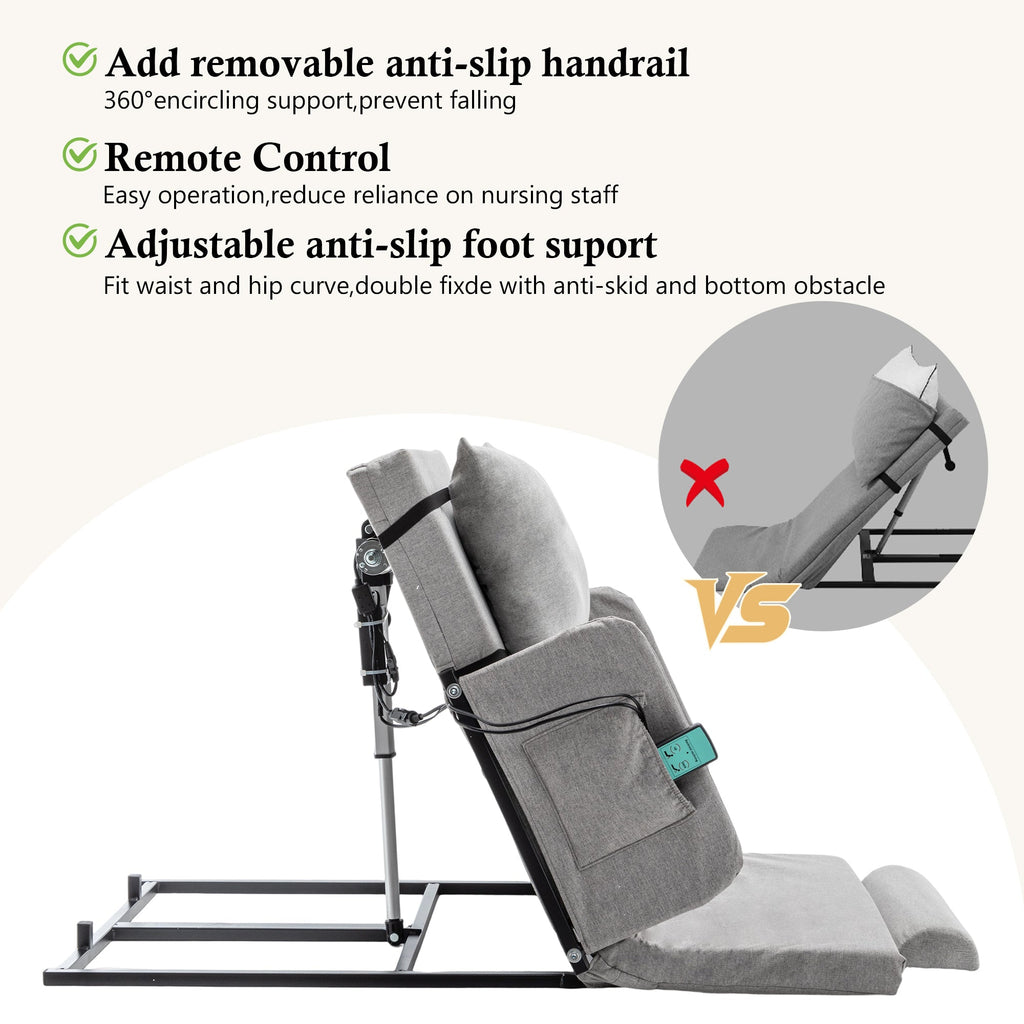 Bed Backrest Electric Adjustable 68 Degree Safety Rails Washable 300 LB