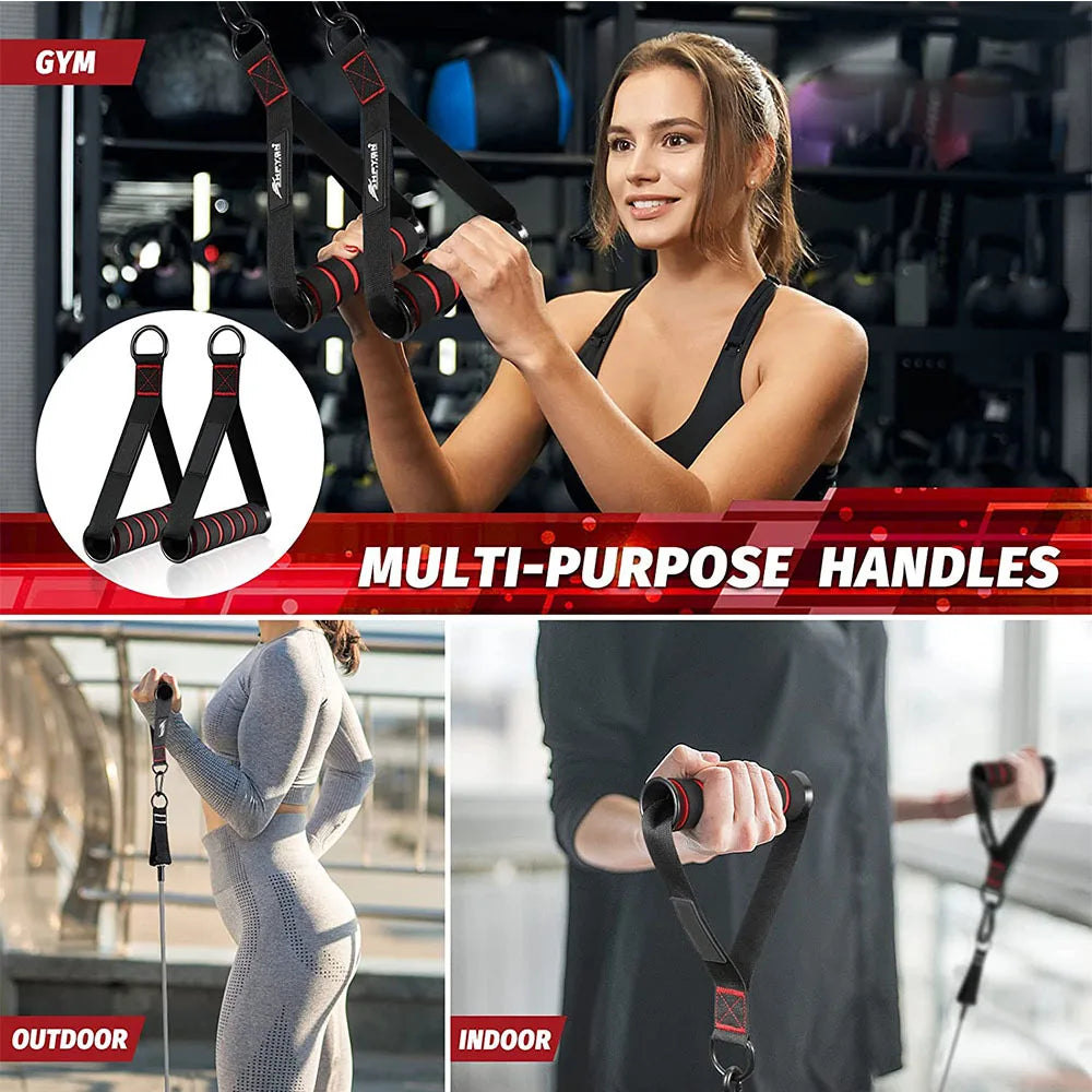 Exercise Handles, Replacement Cable Machine Attachments for Home Gym Equipment, Pulley System, Pilates, Resistance Bands, Strength Trainer, Heavy Duty Working Out Handles