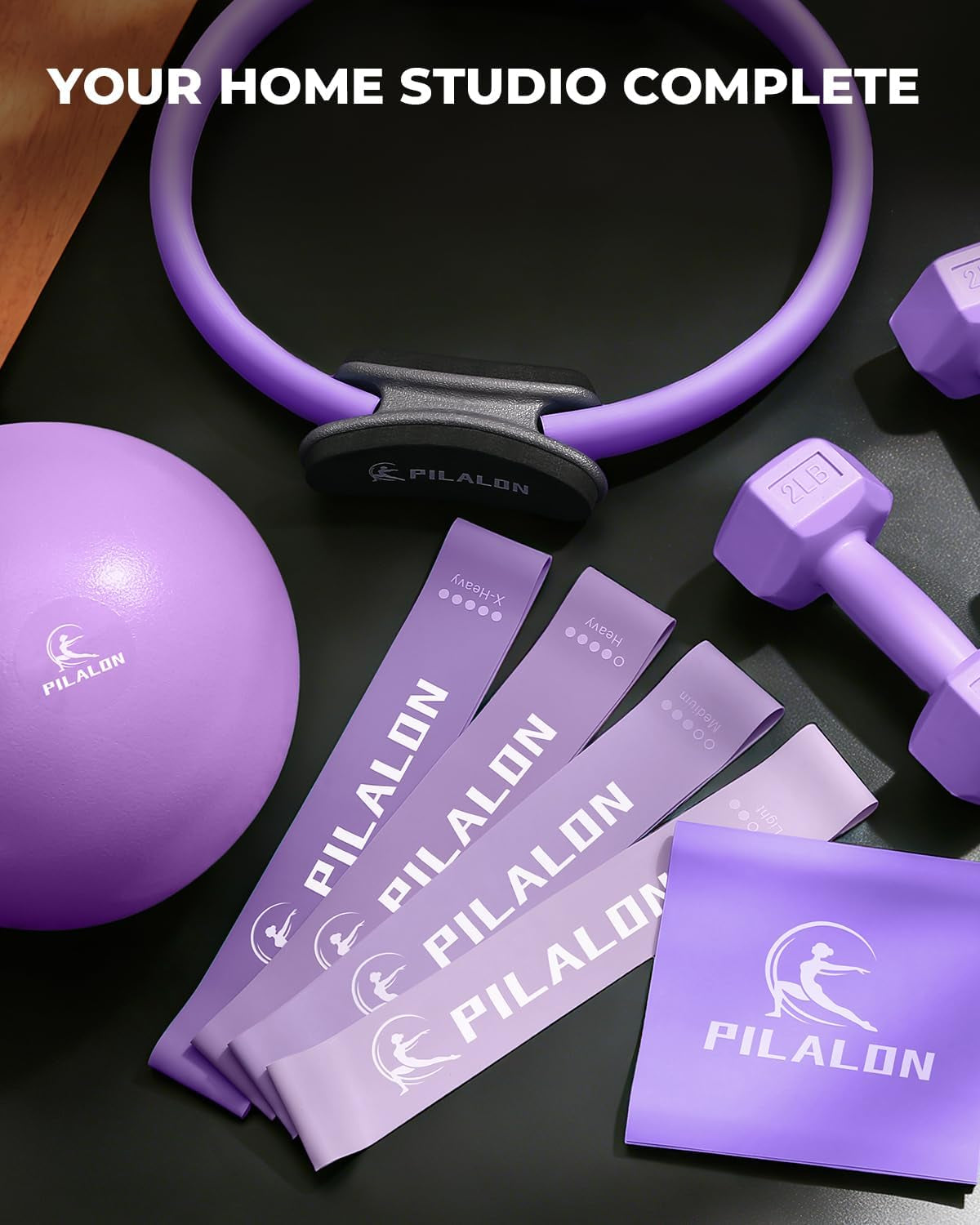 Pilates Ring Set – Studio-Grade 14" Ring, Ball, Dumbbells & Bands