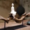 Zen-Inspired Wabi-Sabi Resin Sculpture – Abstract Entryway & Tea Room Ornament