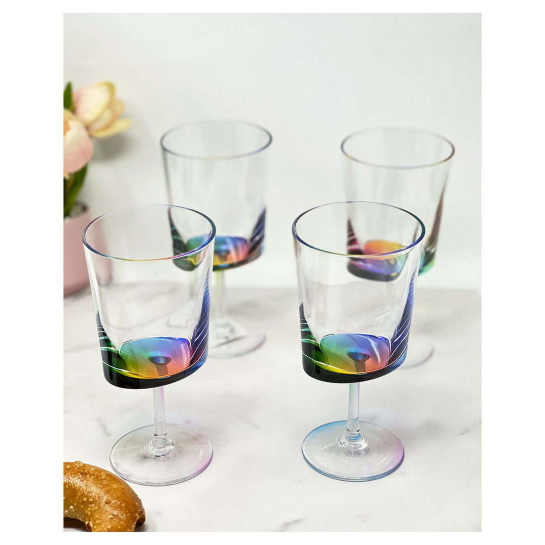 Oval Halo Plastic Wine Glasses Set of 4 (12oz)