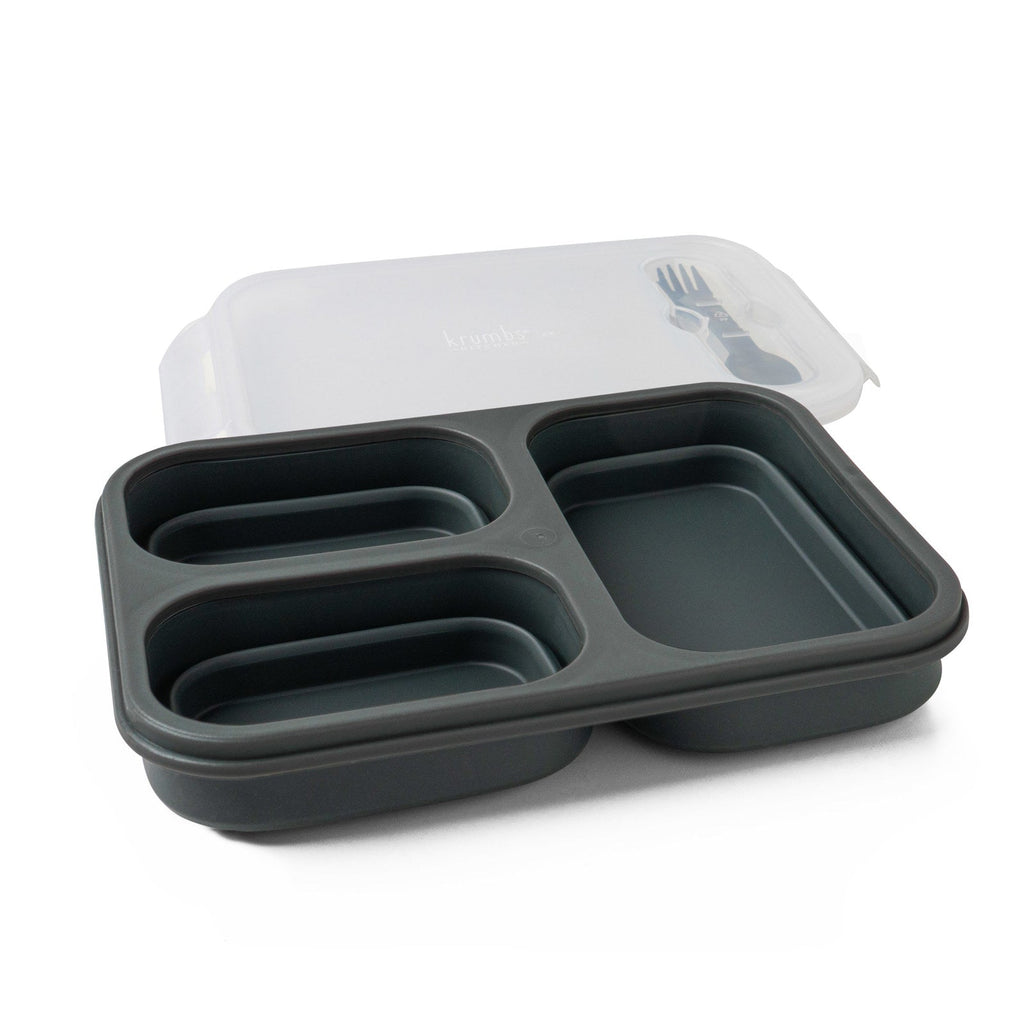 Krumbs Kitchen Collapsible Silicone Meal Prep Container - Black