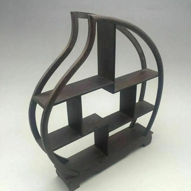 Wood‑Carved Peach Stand for Snuff Bottles & Statues