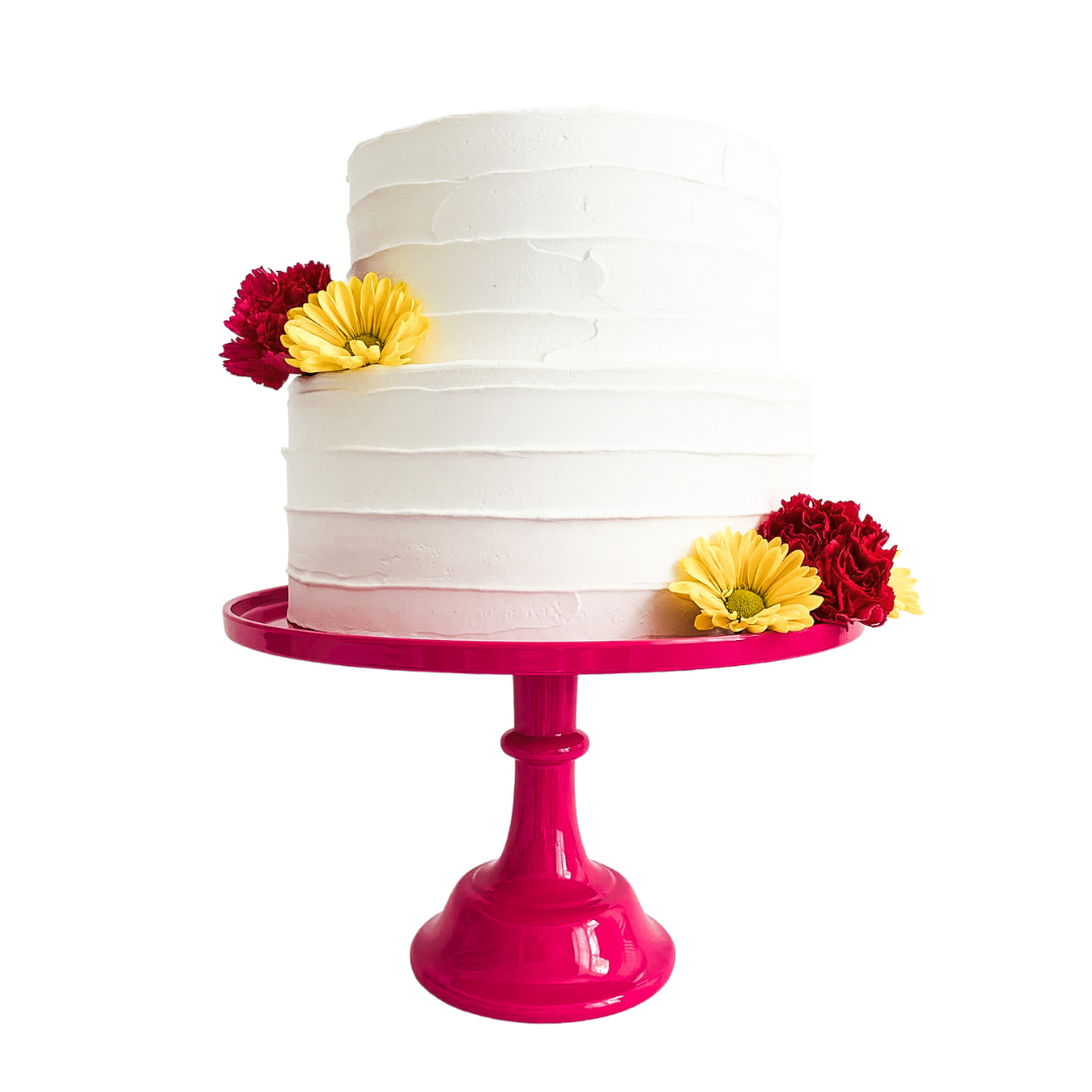 Bright Hot Pink Melamine Pedestal Cake Stand  | NEW