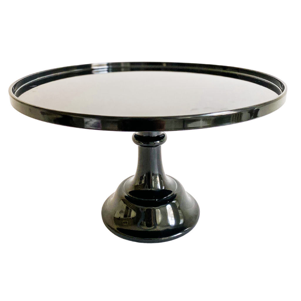 Black Melamine Pedestal Cake Stand – 11.5" Round Dessert Display Stand