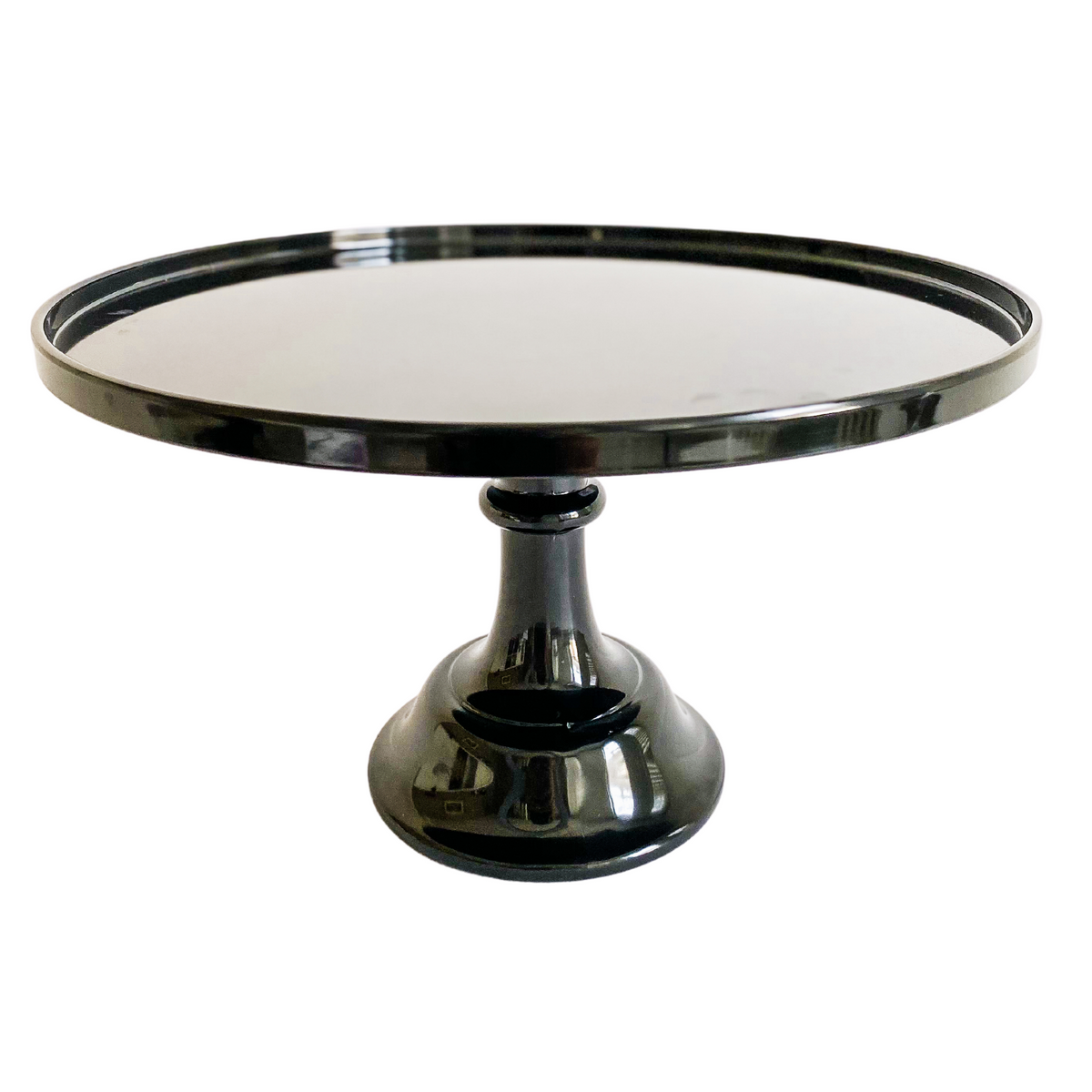 Black Melamine Pedestal Cake Stand – 11.5" Round Dessert Display Stand