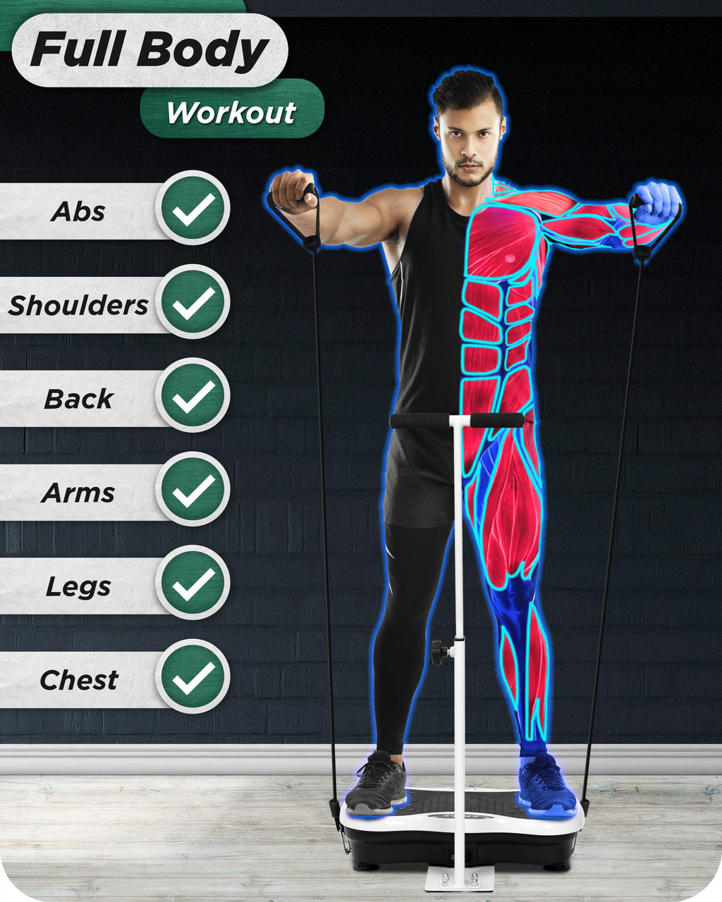 LX18 Vibration Plate, Pearl White, to activate muscles, improve strength, increase balance