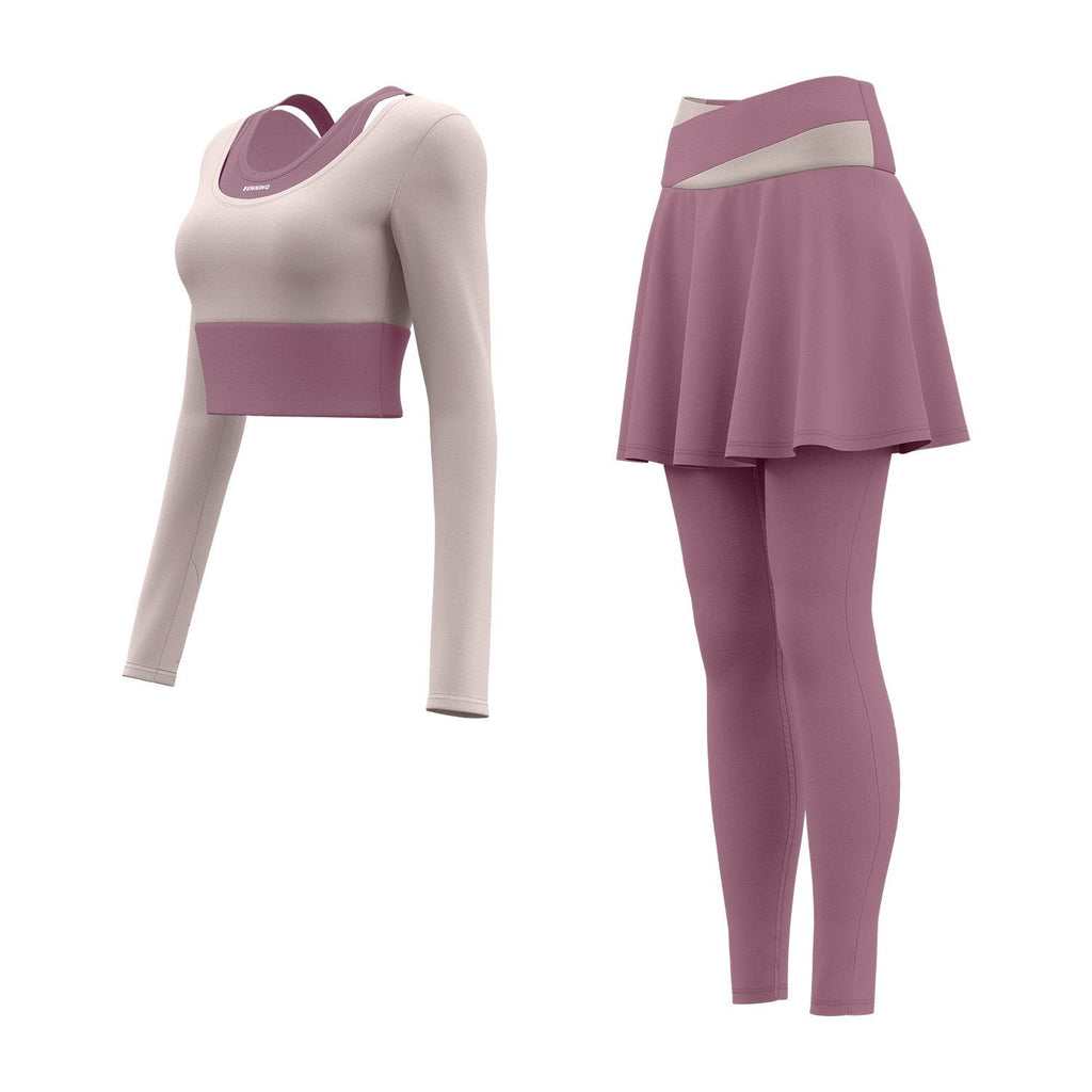 Fake Two-piece Anti-exposure Yoga Set For Running