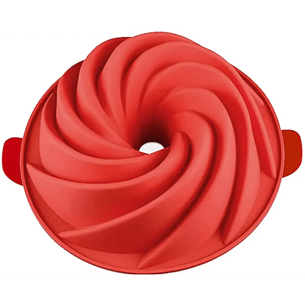 2 PCS New Luxury Large Spiral shape silicone Bundt Cake Pan 10- inch, Bread Bakeware Mold baking Tools Cyclone Shape Cake Mould  Baking Tool