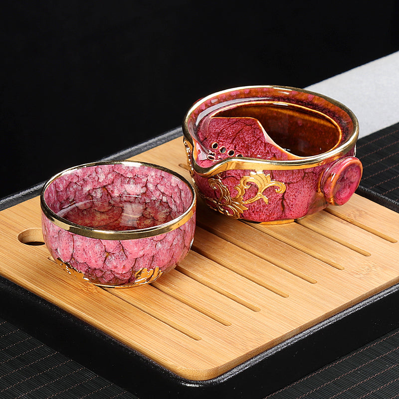 Porcelain Kungfu Travel Tea Set with Teapot & Cups