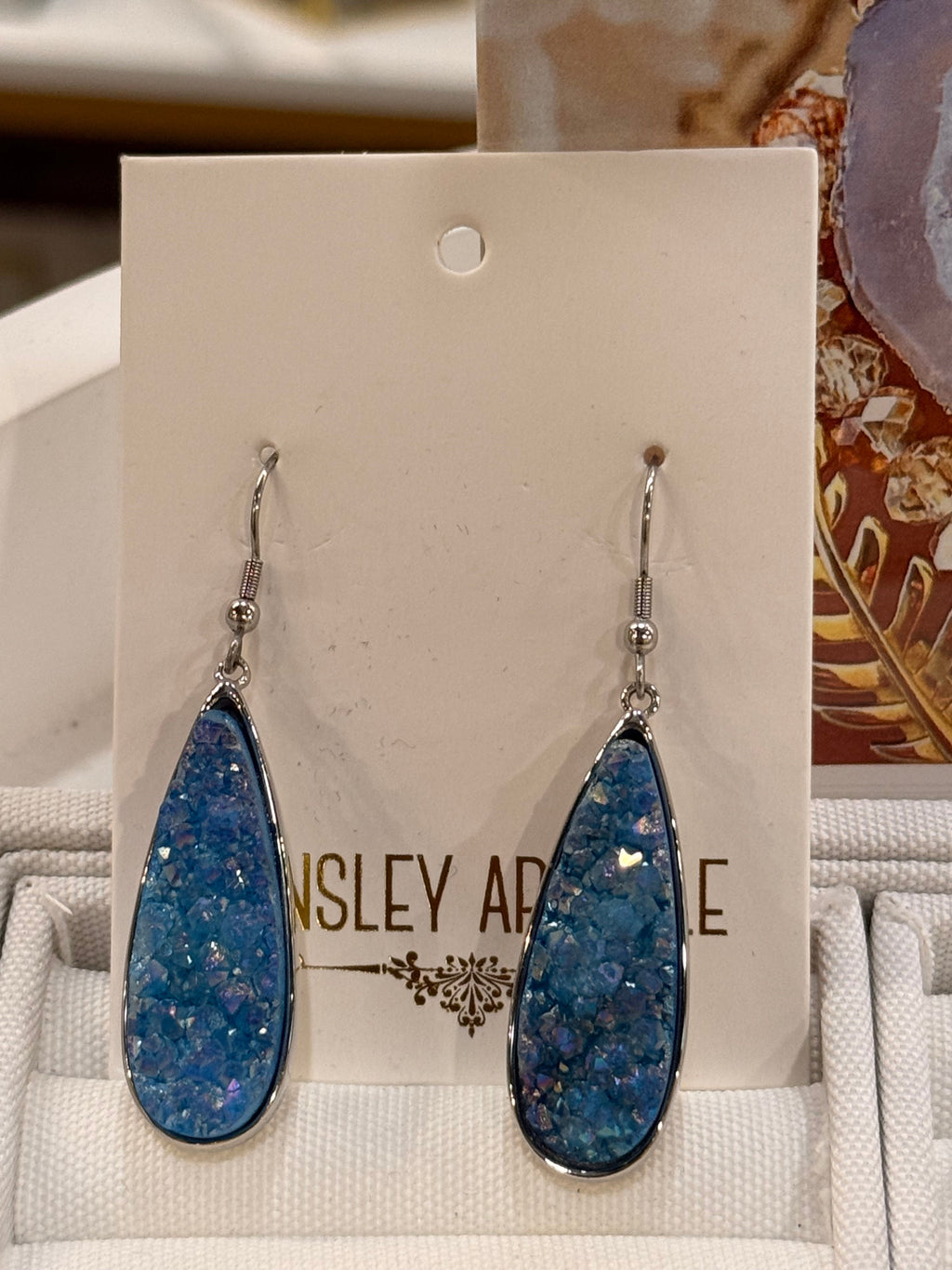 Kinsley Armelle Silver Blue Quartz Drop Earrings