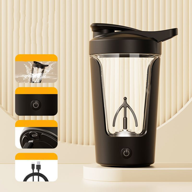 Electric Protein Powder Mixing Cup 400ML 14oz Automatic Shaker Mixer Shake Bottle Milk Coffee Blender Kettle Fro Gym 1200mAh