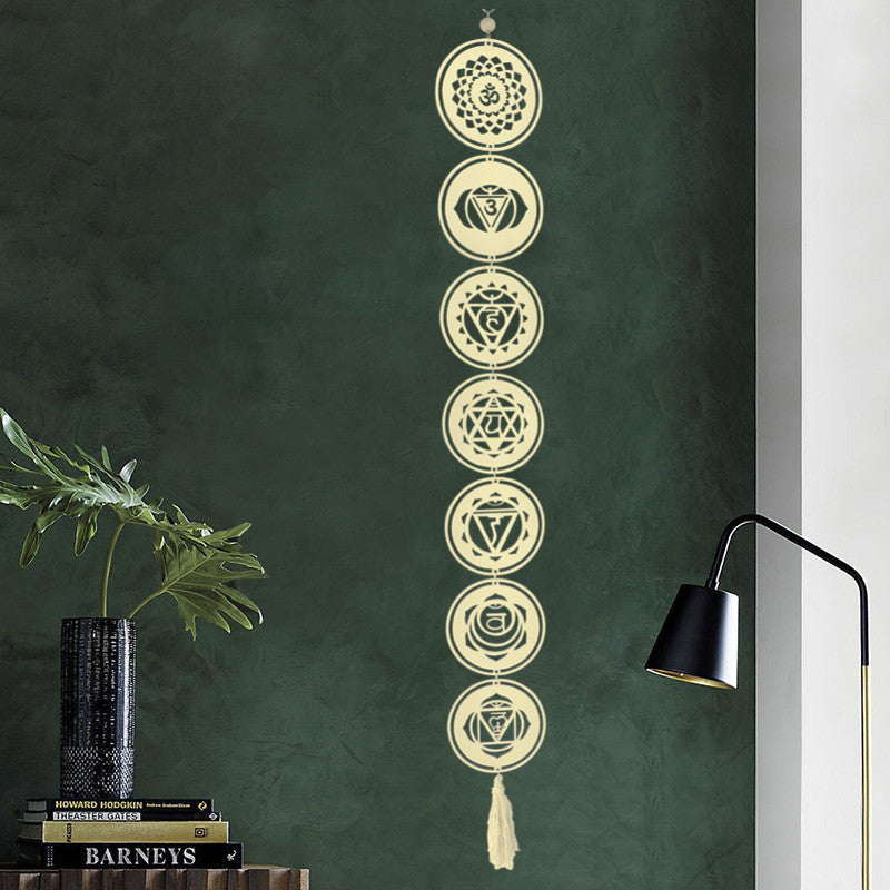 Bohemian Wooden Moon Phase & Healing Meditation Wall Hanging (120 cm)