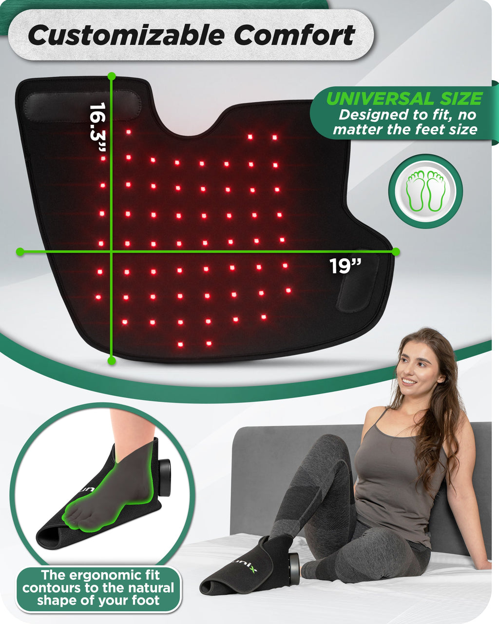 LX24 Red Light Therapy for Feet,  Charcoal Black, to support healthy circulation