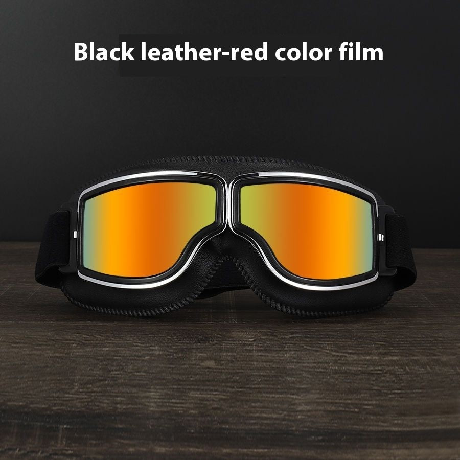 Men’s Retro Motorcycle Goggles with Adjustable Strap for Outdoor Sports