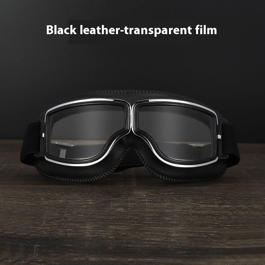 Men’s Retro Motorcycle Goggles with Adjustable Strap for Outdoor Sports