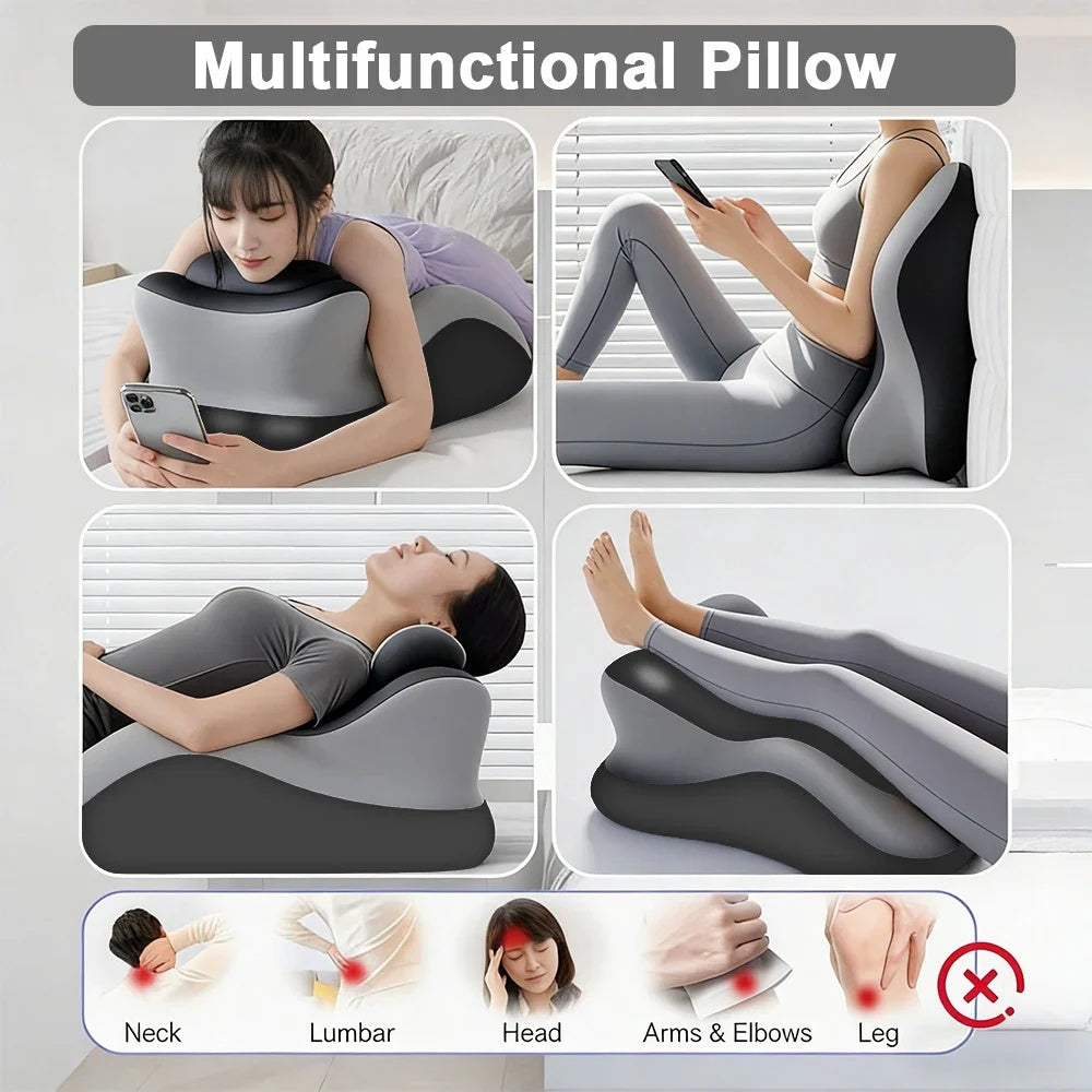 Multifunctional Memory Foam Reading Pillow – Prone Headrest & Arm Support with Removable Cover