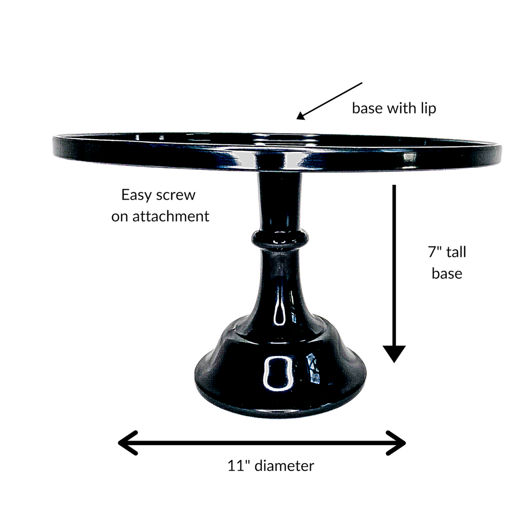 Black Melamine Pedestal Cake Stand – 11.5" Round Dessert Display Stand