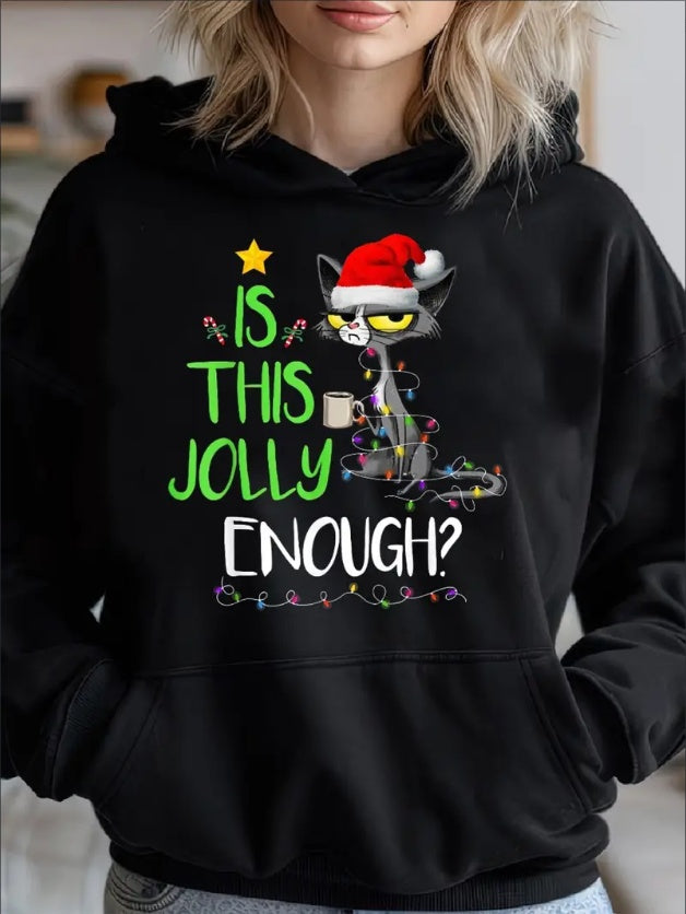 Women’s Black Cat Christmas Hoodie