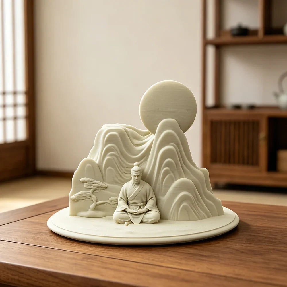 Creative Meditation "Emotional Stabilizer" Statue – 3D Printed Zen Healing Figurine