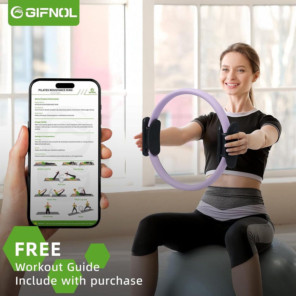 Pilates Ring & Ball Set – 2 Rings, 2 Exercise Balls & 5 Bands