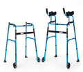 Pre-Assembled Foldable Platform Walker, Adjustable Walking Aid with 5" Wheels & Removable Padded Armrests, Folding Standard Walker for Senior, Elderly